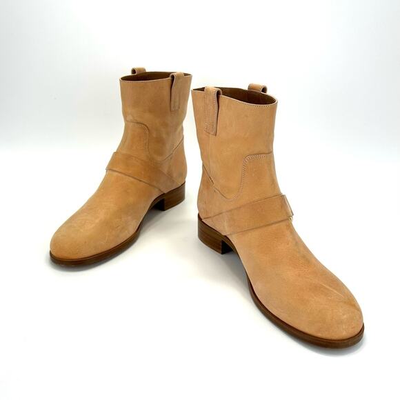 Frye Ricki Ring Strap Vintage Tan Moto Boot Sz 8.5 Leather Block Heel Bootie New - Picture 14 of 15